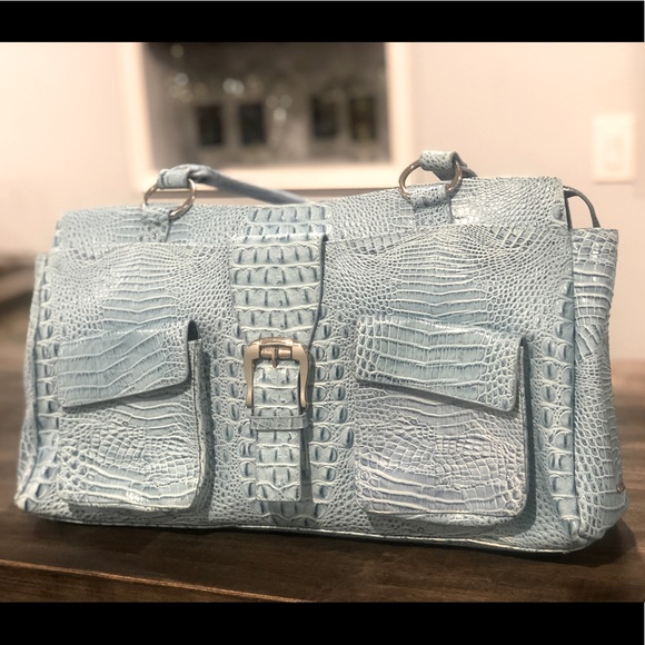 CHARLIE LAPSON CROC LEATHER CLASSIC HANDBAG 👜